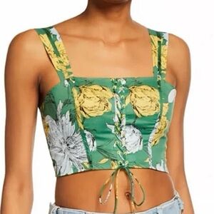 ALEXIS Size Kiddo Green Floral Crop Top
